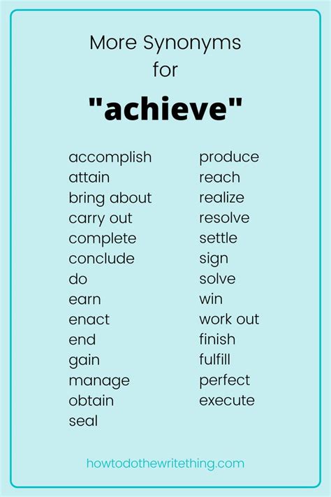 Words With. . Achieve synonyms